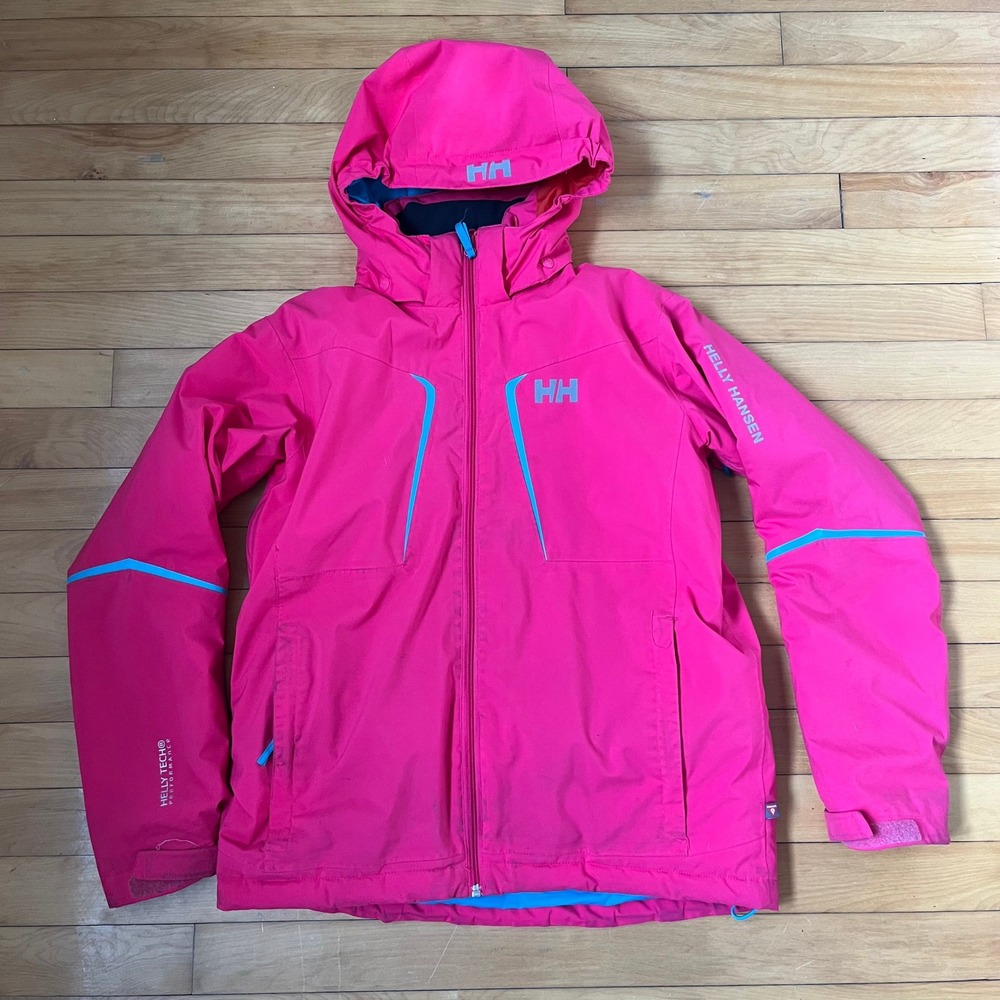 Helly Hansen Helly Tech Performance Pink Ski Jacket Kids Size 16 176 Hooded